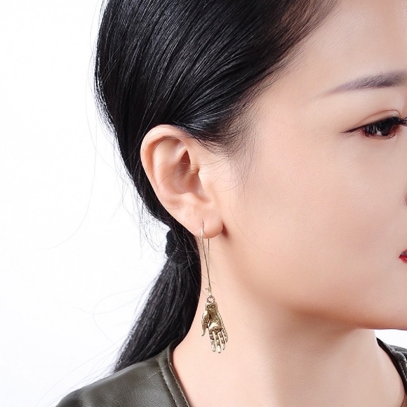 Any 2/$20! Gold Palmistry Ear Wire Dangle Earrings - Picture 3 of 8